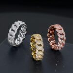 Anillo Cuban Link de Moissanita en Plata 925