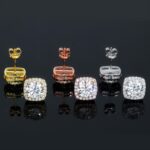 Pendientes Halo en Plata 925 con Moissanita de 1 ct
